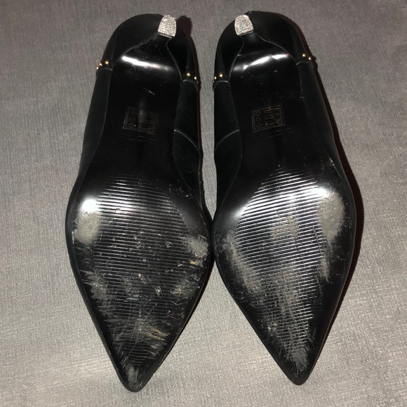 Aldo Black Leather Heels w/ Gold Studs - Picture 5 of 6